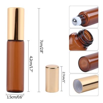 EsoGoal 5ml Amber Glass Roll-on Bottles With Stainless Steel Roller Ball For Essential Oil,Aromatherapy,Perfumes And Lip Balms,Set Of 6 - Intl June 2018 - 2 EsoGoal 5ml Amber Glass Roll-on Bottles With Stainless Steel Roller Ball for Essential Oil,Aromatherapy,Perfumes and Lip Balms,Set of 6 - intl - 2