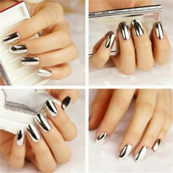 Fashion Mirror Glitter Powder Nail Art Pigment Chrome ManicureSilver - Intl July 2018 - 4 Fashion Mirror Glitter Powder Nail Art Pigment Chrome ManicureSilver - intl - 4