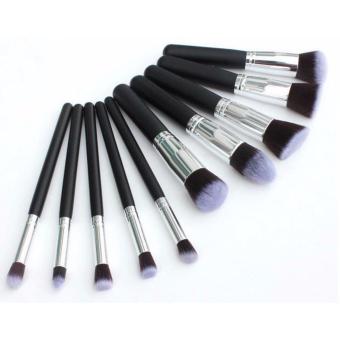 Kabuki 10 Pcs Professional Soft Make Up Brush Set (Black Silver) June 2018 - 2 Kabuki 10 Pcs Professional Soft Make Up Brush Set (Black Silver) - 2