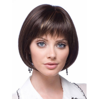 La Vie Sexy Bob Fluffy Neat Bangs Short Natural Full Women's Cosplay Wigs(Brown) June 2018 - 4 La Vie Sexy Bob Fluffy Neat Bangs Short Natural Full Women's Cosplay Wigs(Brown) - 4