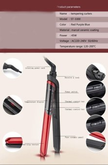 LCD Display 2-in-1 Ceramic Coating Hair Straightener Comb Hair Curler Beauty Care Iron Healthy Beauty-Red June 2018 - 5 LCD Display 2-in-1 ceramic coating Hair straightener comb hair Curler beauty care Iron healthy beauty-Red - 5