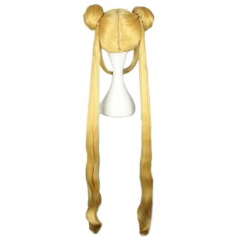 Long Yellow Women Wigs With 2 Double Bun Hair Cosplay CosplayPonytails For Sailor Moon Tsukino Usagi Figure(Color:YELLOW) - Intl June 2018 - 4 Long Yellow Women Wigs With 2 Double Bun Hair Cosplay CosplayPonytails For Sailor Moon Tsukino Usagi Figure(Color:YELLOW) - intl - 4