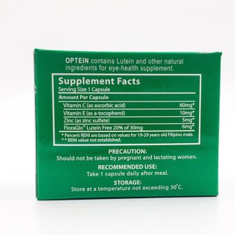 Optein Lutein Capsules For Eye-health 50 Capsules June 2018 - 2 Optein lutein capsules for eye-health 50 capsules - 2