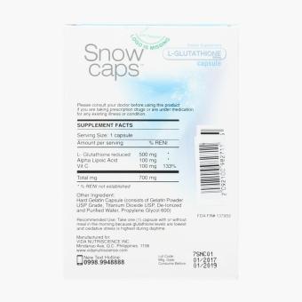 Snow Caps Dietary Supplement L-Glutathione Capsule 200mg (30 Caps) June 2018 - 2 Snow Caps Dietary Supplement L-Glutathione Capsule 200mg (30 caps) - 2