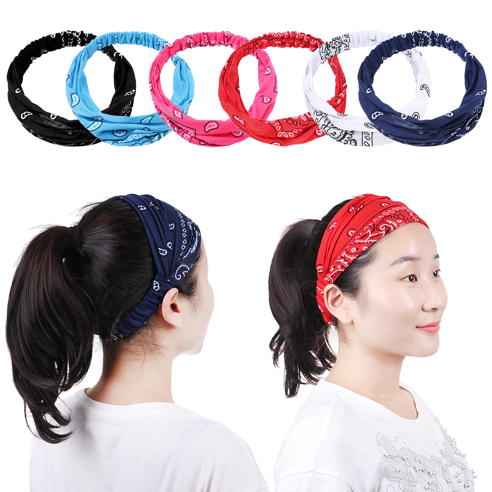 F8C503Y Fashion Sport Yoga Cover Your Hair Head Wrap Bandana Headband Wide Hairband Women Turban Cap Head Wrap