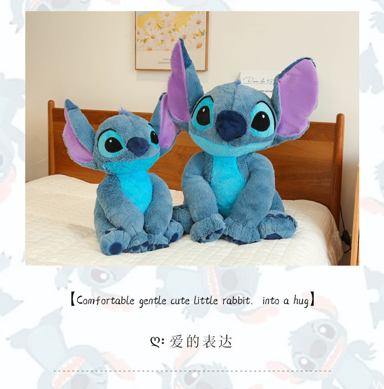 30/45/60/80cm Disney Cartoon Kawaii Lilo & Stitch Pink Angel Plush Toys  Sleeping Pillow Birthday Gifts For Children Friends