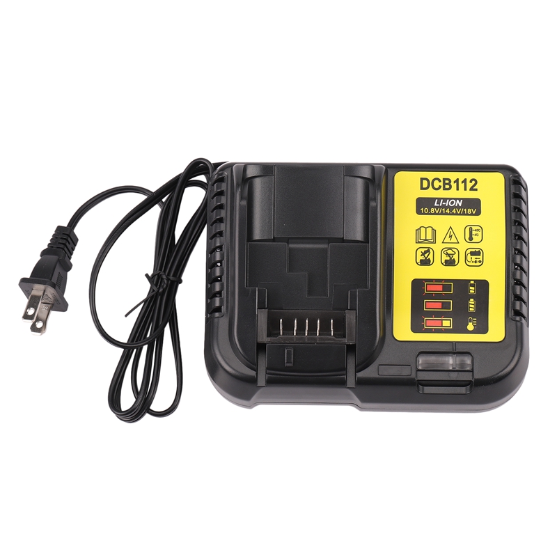 Dcb112 Li-Ion Battery Charger For Dewalt 10.8V 12V 14.4V 18V Dcb101 Dcb200 Dcb140 Dcb105 Dcb200 Black