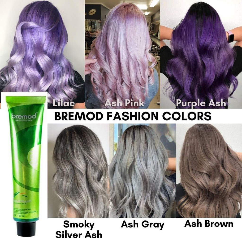 Bremod Hair Color- Silver Ash, Ash Brown, Ash Blond, Pink, Purple,  Chestnut, Grey Blue | Lazada Ph