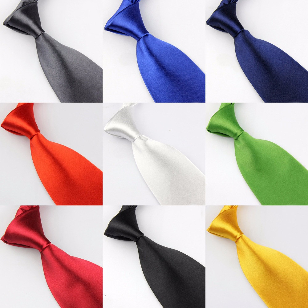 SHIWEIWU2558285 Fashion Casual Classic 8cm Width Polyester Solid Color Business Necktie Slim Tie