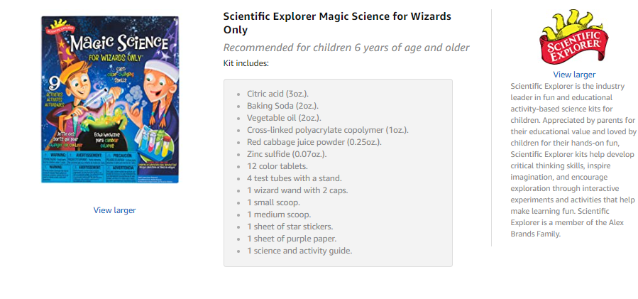 scientific explorer magic science kit