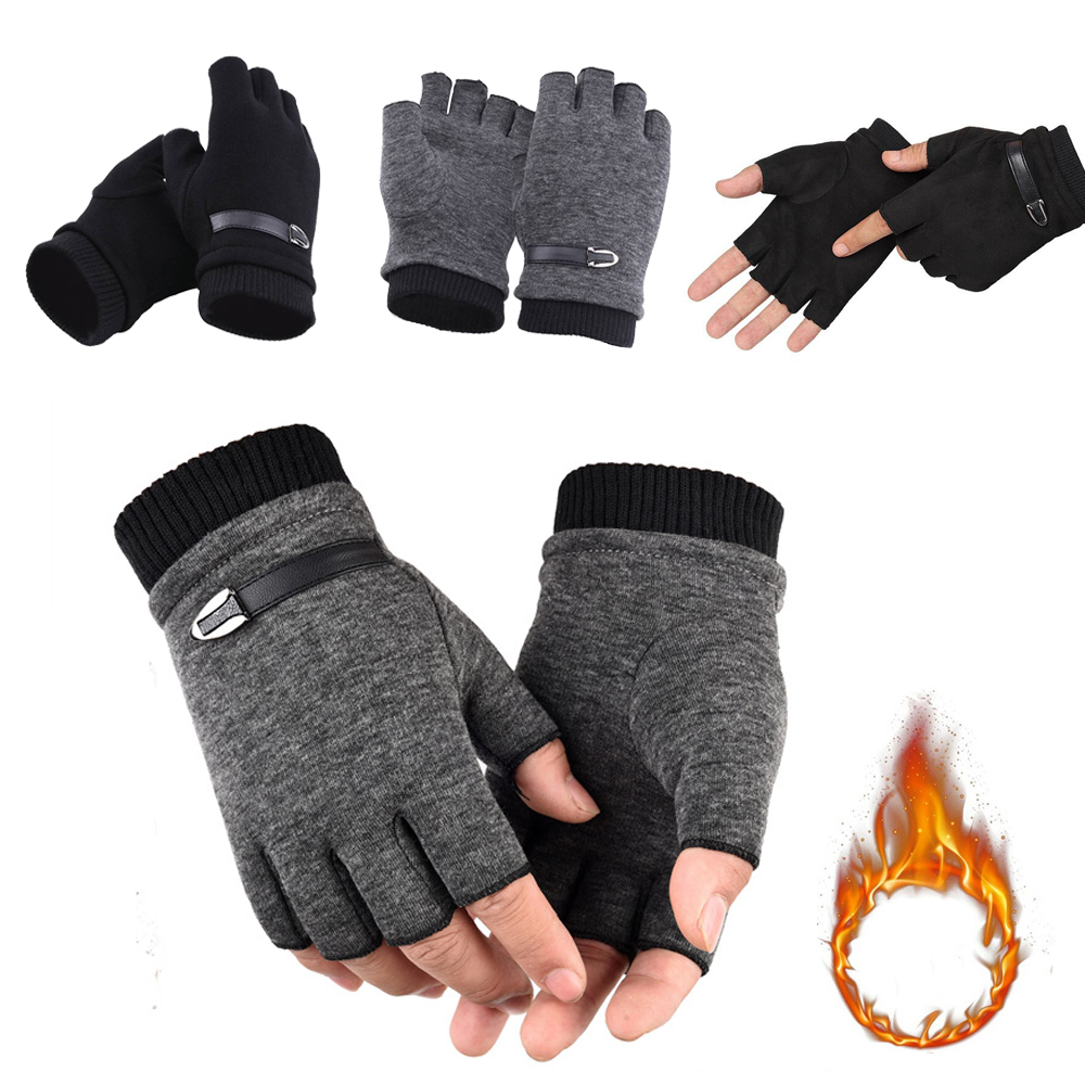 GRNGRENG6 Womens Car Driving Keep Warming Soft Half Finger Warm Gloves Mittens Winter Gloves