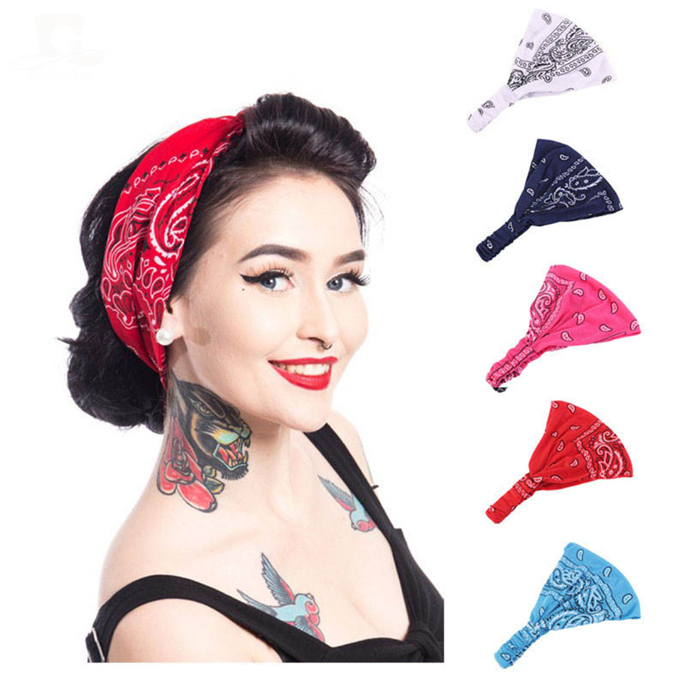 F8C503Y Fashion Sport Yoga Cover Your Hair Head Wrap Bandana Headband Wide Hairband Women Turban Cap Head Wrap