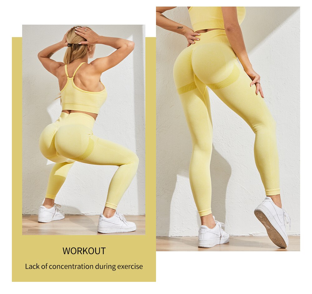 SDCVRE Leggings Bubble Butt Quick-Drying Leggings Women High Waist Push Up  Sports Legging Printed Skinny Work Out Sportswear,yellow,S : :  Fashion