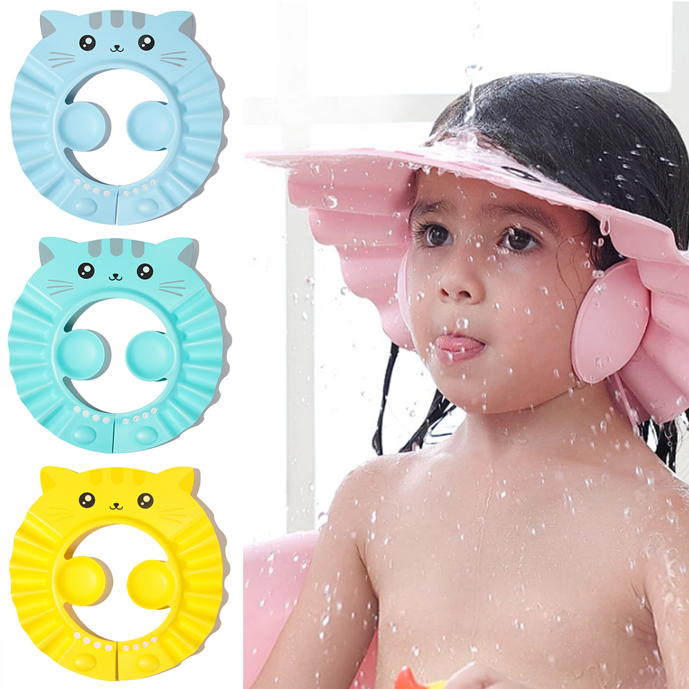 ORANGEJOY ทารกแรกเกิดปรับกันน้ำเครื่องป้องกันหูหมวกอาบน้ำเด็ก Bath ปลอกหุ้มหัวไม้กอล์ฟแชมพูโล่ผมล้างหมวก