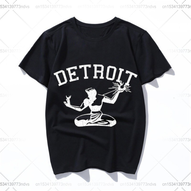Spirit of detroit vintage distred look Printed Mens Men T Shirt T-shirt Fashion New Short Sleeve Cotton Tshirt Camisetas
