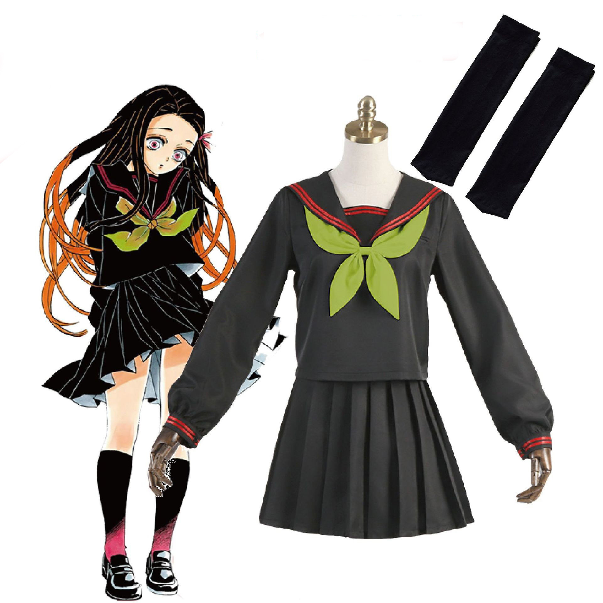 Demon Slayer Kamado Nezuko Cosplay Costume Dress Uniform Outfits