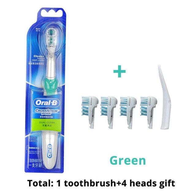Original Oral B Electric Toothbrush Dual Clean Deep Clean Teeth Brush AA Battery Non-Rechargeable Power Toothbrush Heads Gift
