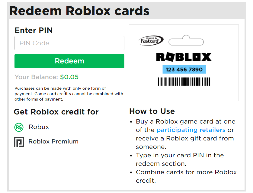 Roblox Gift Card Digital Code Robux Premium Lazada Ph