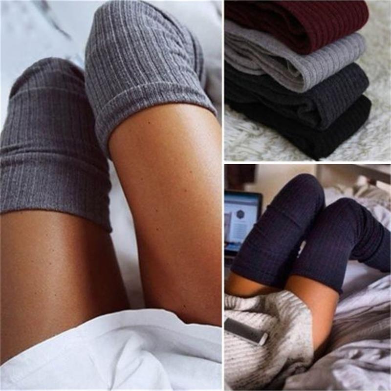 Womens Winter Cable Knit Over Knee Long Boots Thigh High Warm Socks Leggings