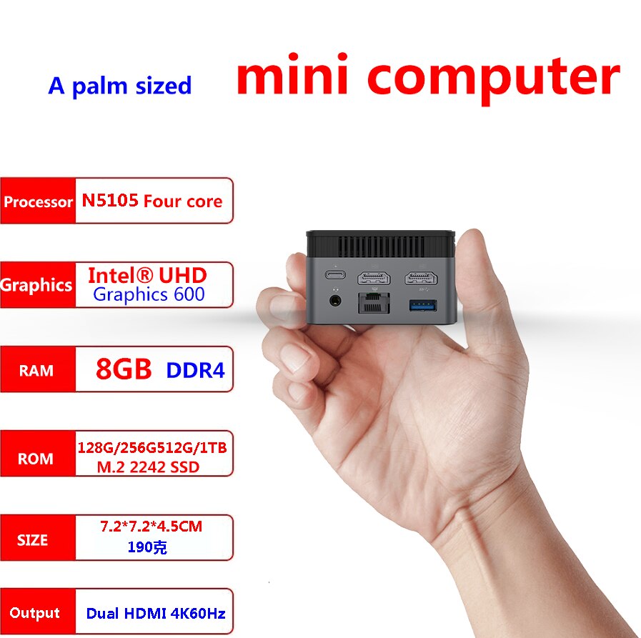 Intel N100 Mini PC 12th Alder Lake 8GB DDR5 256GB/1TB SSD 5G WiFi Windows  11 Pro Gamer Computer Dual LAN Soft Router PFsense