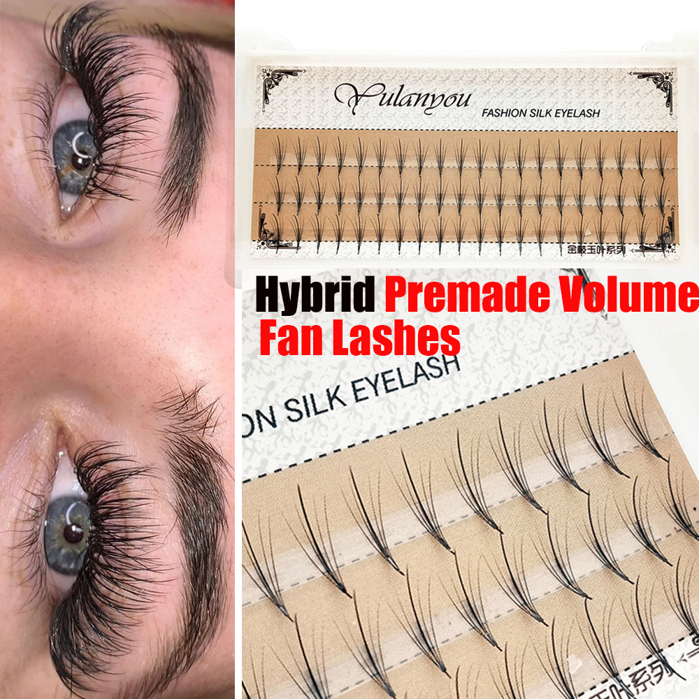 เมล็ด Eye แต่งหน้า3D/5D Handmade น้ำหนักเบา Premade ปริมาณพัดลมธรรมชาติยาว Volume Lash Eyelashes Extension พัดลมไฮบริด Lashes