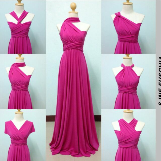 infinity dress fuschia pink
