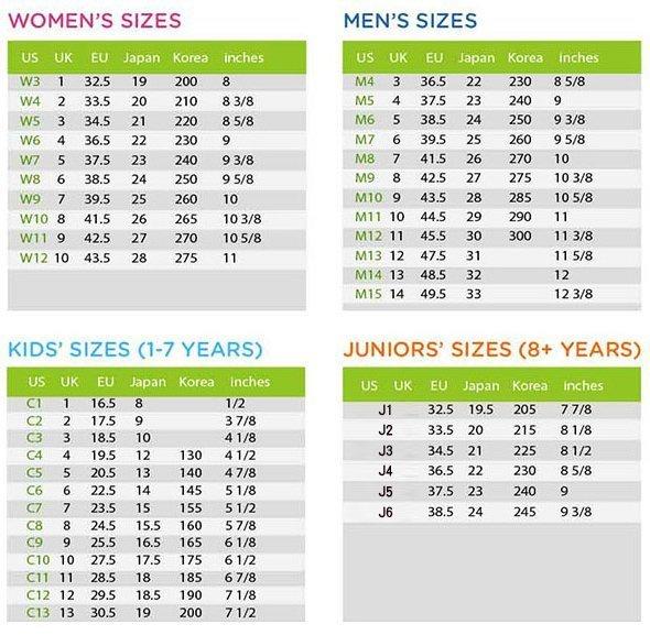 Crocs Men Size Chart