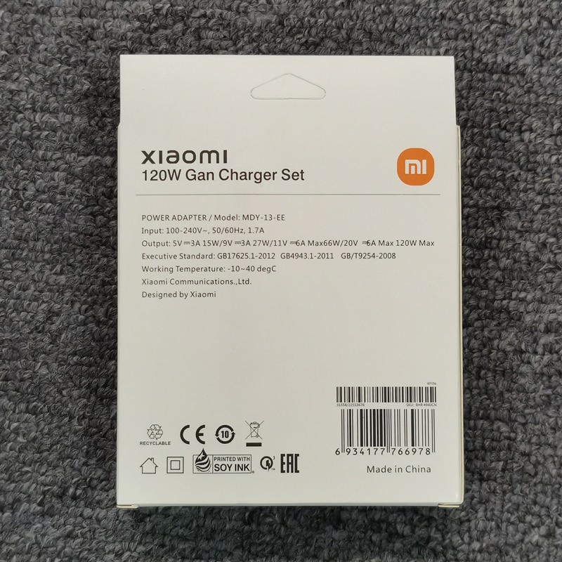 Xiaomi Mi 120W Fast Charger for Mi 10 10T 11 11T 12 13 12S Ultra Lite 11i  Poco F3 F4 X3 X4 GT M4 Redmi Note 10 11 11T 12 K60 Pro