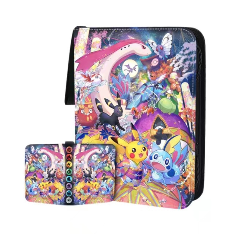 400Pcs Thẻ Pokemon Album 4 Túi túi đựng hồ sơ khóa kéo Thư Mục Pokemon bài chiến đấu Gói Trẻ Em món quà sinh nhật Giáng sinh Quà Tặng Mà Không Cần Thẻ