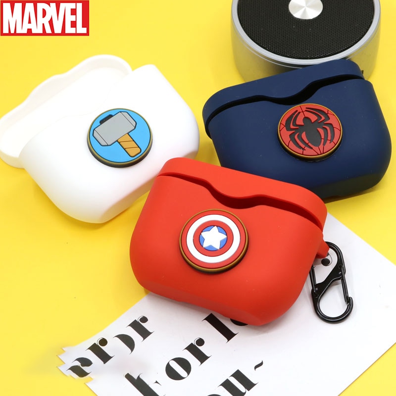 Ốp tai nghe marvel silicon cho sony wf-1000xm3 hộp sạc tai nghe cho sony wf 1000xm3 ốp bảo vệ có móc