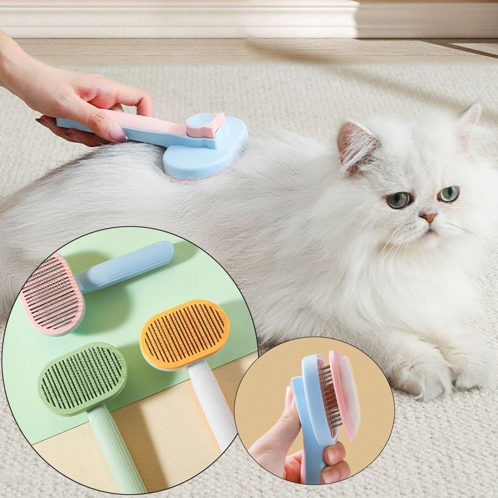 DUBIOUS Làm sạch rụng lông Lược chải lông thú cưng Tẩy lông bằng một cú nhấp chuột Tái sử dụng Lược mát xa tóc Sáng Tạo Có thể giặt Lược chải lông cho mèo Dụng cụ làm sạch lông nổi cho chó mèo