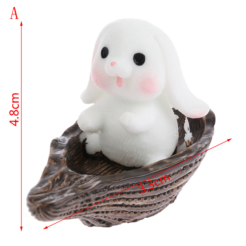 FOO กระต่ายกะหล่ำปลี DIY Mini ภูตประจำสวนขนาดเล็กเครื่องประดับหัตถกรรมตกแต่งตุ๊กตา
