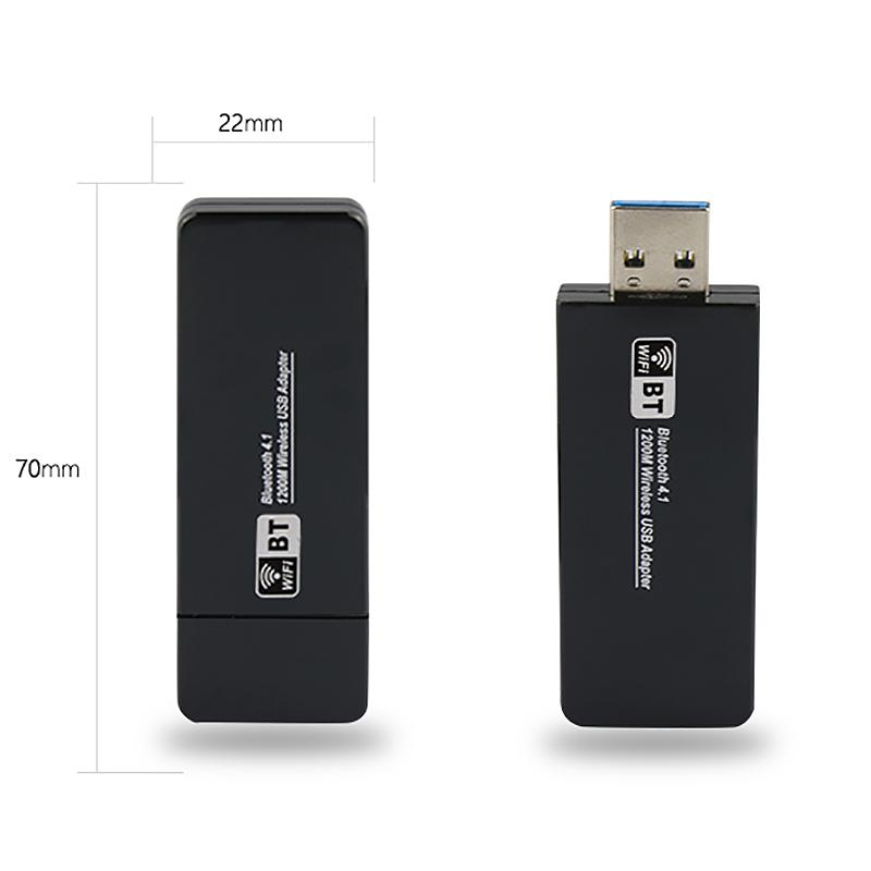 Zapo W97B Office Mini 1200Mbps Wireless Usb 3.0 Lan Adapter 5Ghz Wifi Hotspot Add Bluetooth 4.1 Network Card forAll Windows Linux