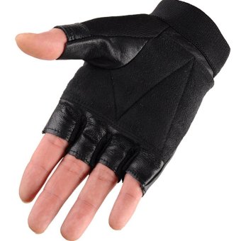 1 Pair Outdoor Fitness Soft Leather Driving Half Finger Free SizeUnisex Motorcycle Cycling Fingerless Warm Gloves - Intl June 2018 - 2 1 Pair Outdoor Fitness Soft Leather Driving Half Finger Free SizeUnisex Motorcycle Cycling Fingerless Warm Gloves - intl - 2