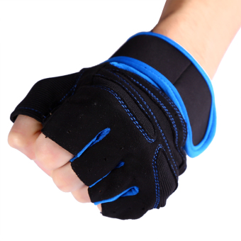 2 Pcs Weight Lifting Gym Training Fitness Gloves(Blue/L) - Intl June 2018 - 3 2 Pcs Weight Lifting Gym Training Fitness Gloves(Blue/L) - intl - 3