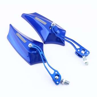 8mm 10mm Universal Motorcycle Motor Scooter Bike Rear View Side Mirrors(Blue) June 2018 - 3 8mm 10mm Universal Motorcycle Motor Scooter Bike Rear View Side Mirrors(Blue) - 3