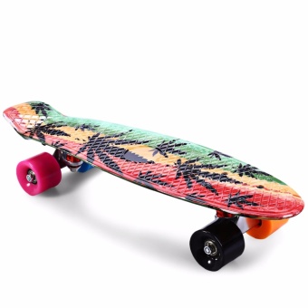 CL-24 22 Inch Graffiti Maple Leaf Retro Skateboard Longboard Mini Cruiser - Intl June 2018 - 2 CL-24 22 inch Graffiti Maple Leaf Retro Skateboard Longboard Mini Cruiser - intl - 2