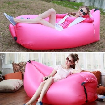 Hangout Laybag Inflatable Air Bag Camping Holiday Beach Lazy SofaSleeping Bed (pink) June 2018 - 2 Hangout Laybag Inflatable Air Bag Camping Holiday Beach Lazy SofaSleeping Bed (pink) - 2