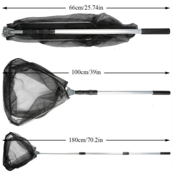 Nylon Folding Fishing Net Aluminum Alloy Handle With DelicatePatterns Rubber Handle Grip Hand Net - Intl June 2018 - 2 Nylon Folding Fishing Net Aluminum Alloy Handle With DelicatePatterns Rubber Handle Grip Hand Net - intl - 2