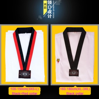 Taekwondo V-Neck White Complete Uniforms With White Belt For Adult Children Fit All - Intl June 2018 - 2 Taekwondo V-Neck White Complete Uniforms With White Belt For Adult Children Fit All - intl - 2