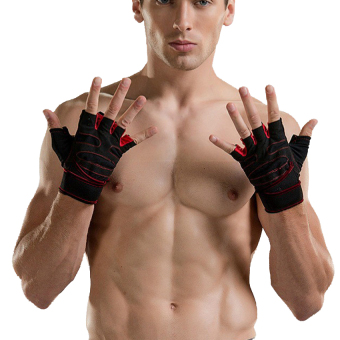 Weight Lifting Gym Fitness Gloves With Wrist Wrap And Grip - ForMen's And Women's - Half-Finger Design Padded Breathable WashableQuality Material Red L - Intl June 2018 - 4 Weight Lifting Gym Fitness Gloves with Wrist Wrap and Grip - ForMen's and Women's - Half-Finger Design Padded Breathable WashableQuality Material Red L - intl - 4