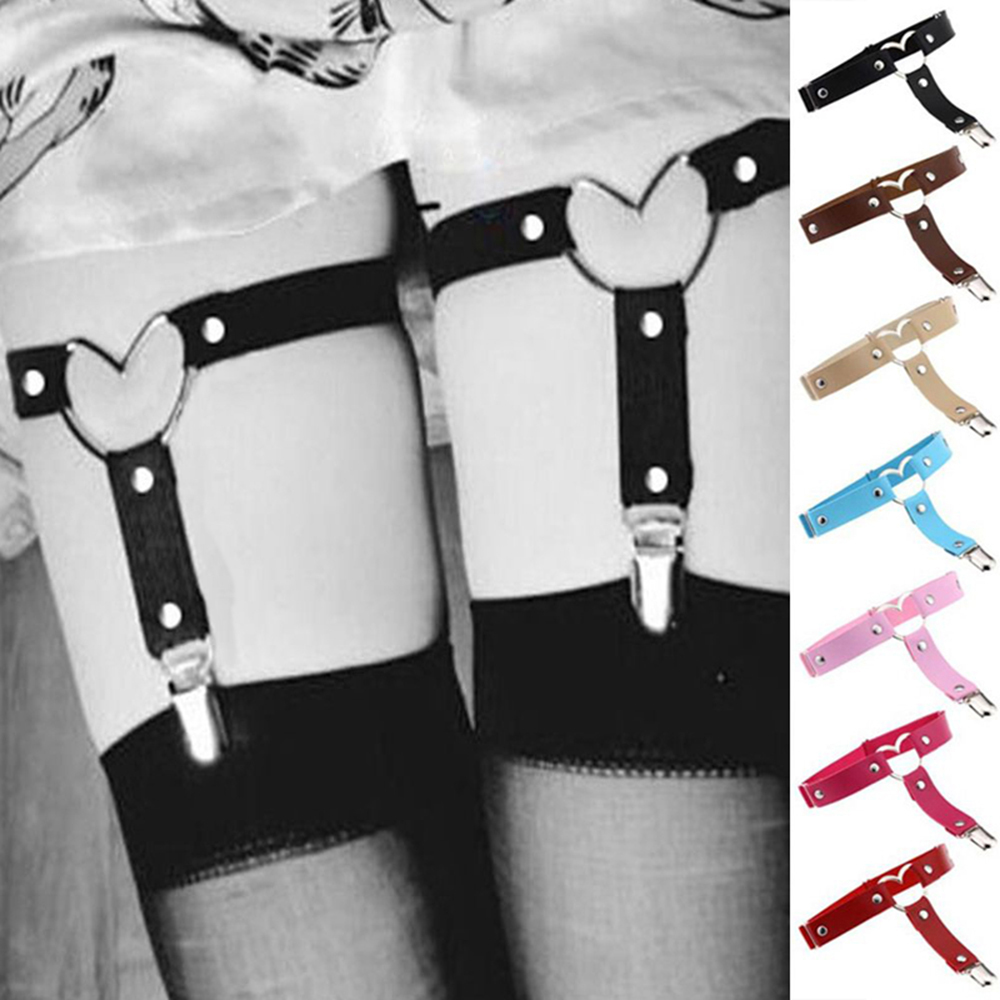 SFHBFTGG ผู้หญิงของขวัญ Harajuku Handmade เข็มขัดเซ็กซี่ยืดหยุ่นแหวนขา Garter Goth Punk