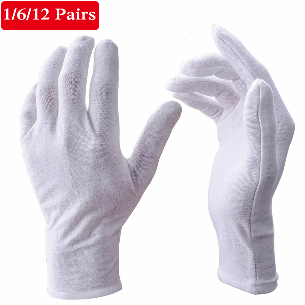 PIEPING New Kitchen Gardening Etiquette Supplies Jewelry Appreciation Cleaning Materials Labor Protection Gloves White Cotton Gloves Household
