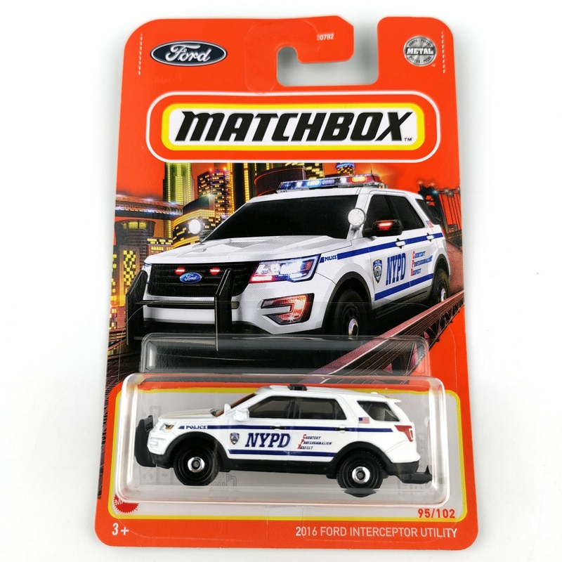 Matchbox cars 2016 ford interceptor utility 1/64 bộ sưu tập hợp kim đúc khuôn kim loại mô hình xe hơi đồ chơi xe cộ