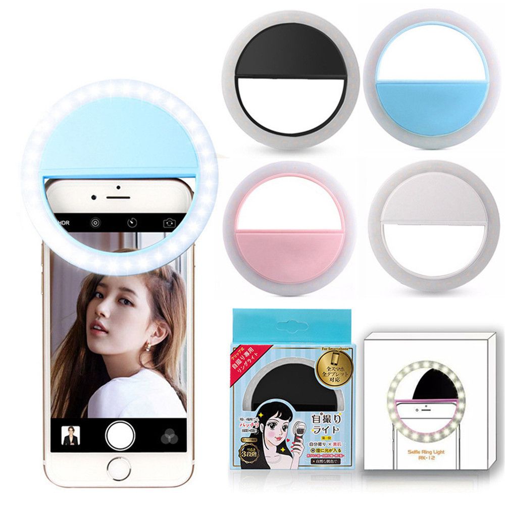 ADYQKU0DH Portable Dimmable Luminous Flash Ring Selfie Lamp Fill Light Mobile Phone Lens Selfie Ring Light