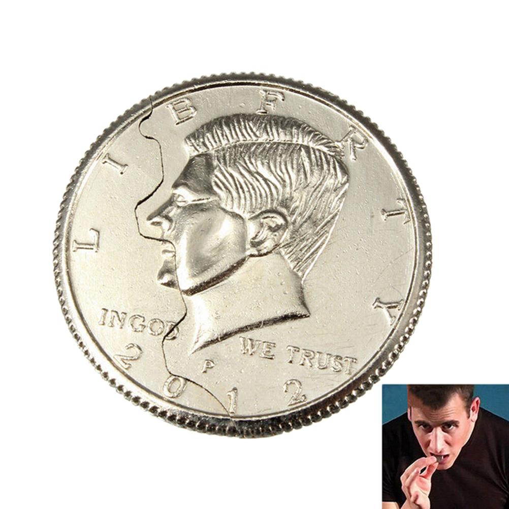 FOO Magic Close-Up Street Trick Bite Coin Bite And Restored Half Dollar illusion