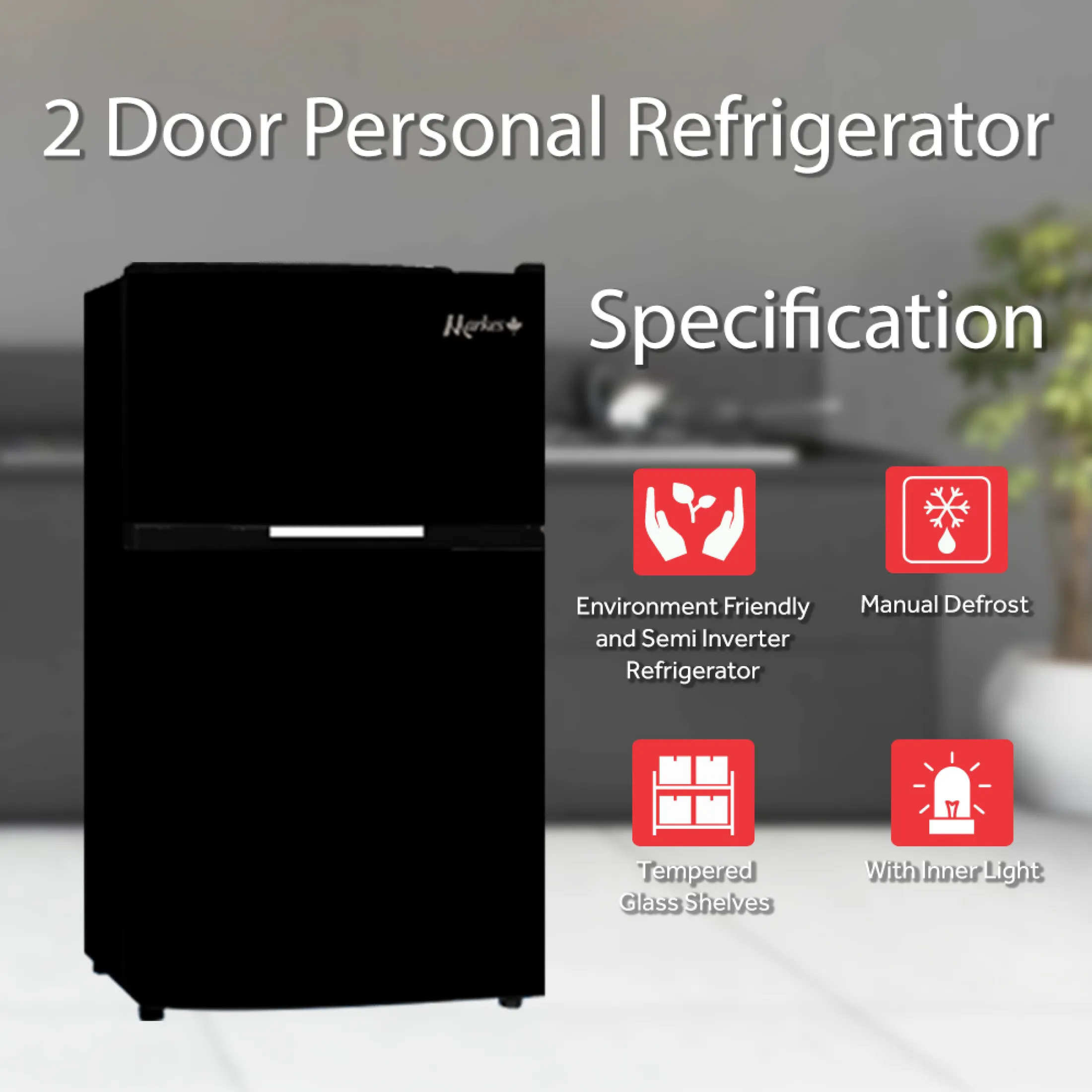 Markes Personal Refrigerator 2 7 Cubic Feet 2 Door Black Lazada Ph