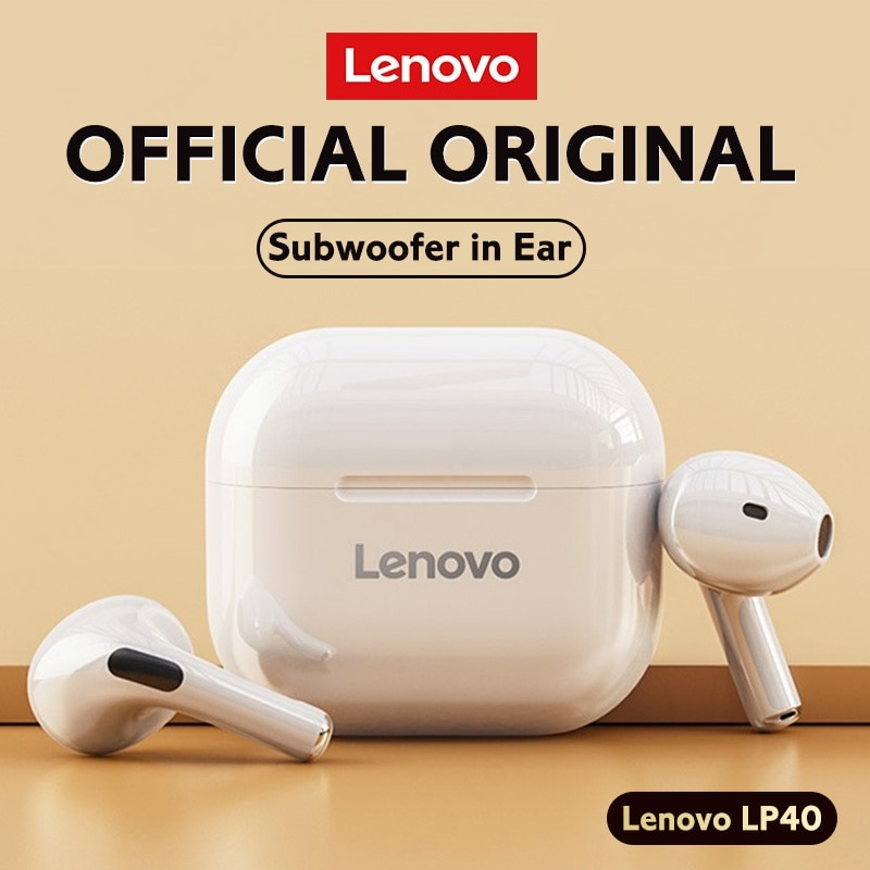  Lenovo Tai nghe TWS Bluetooth 5.0 nâng cấp lp40 Tai nghe không dây tai nghe chơi game có Mic điều khiển cảm ứng chống nước cho IOS Android thông dụng 