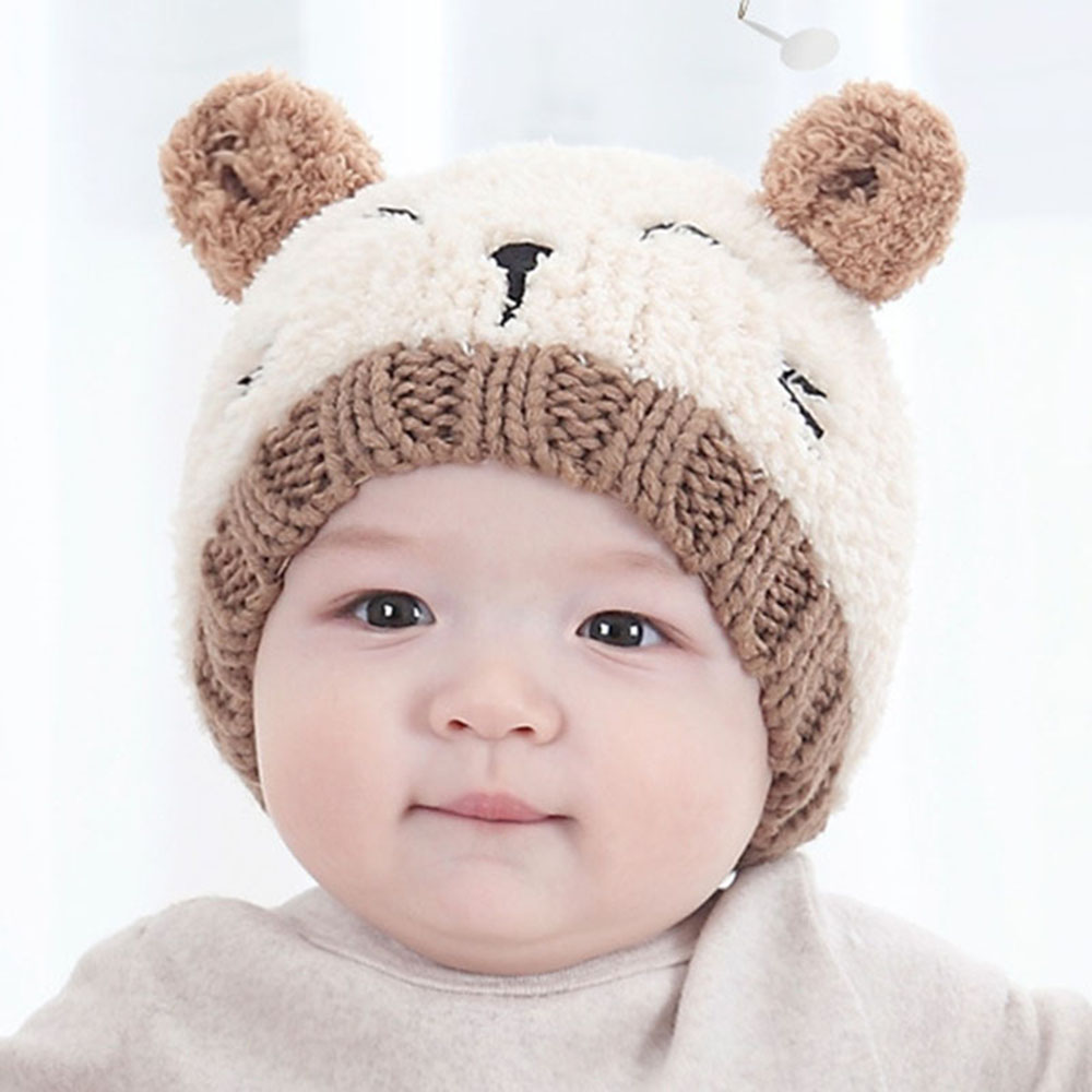 SYJY เด็กน่ารักเด็กทารกแรกเกิดโครเชต์หมวกไหมพรมของเด็กผู้หญิง Warm ฤดูหนาวเด็กหมวกถักหมวกเด็ก1ชิ้น