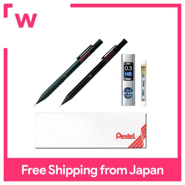 Pentel bút chì cơ đập vỡ bộ hộp quà tặng 0.5mm 0.3mm amz-q1000st